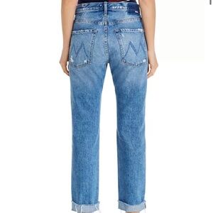 MOTHER The Scrapper Cuff Ankle Fray Denim Capri Jeans (29)